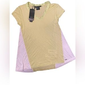 New Armani Exchange V-Neck Hi-Low Hem T-Shirt SP